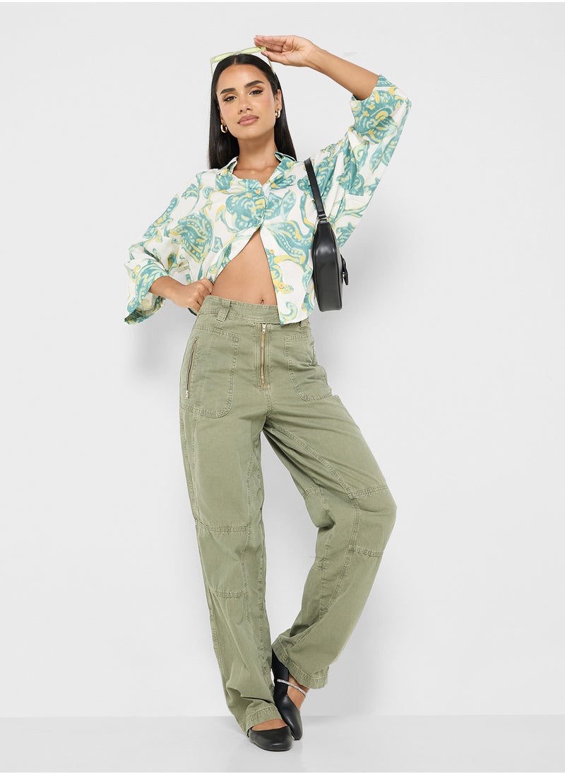 Floral Oversize Button Down Shirt