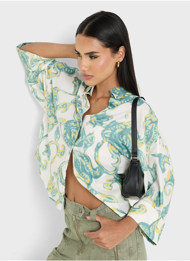 Floral Oversize Button Down Shirt