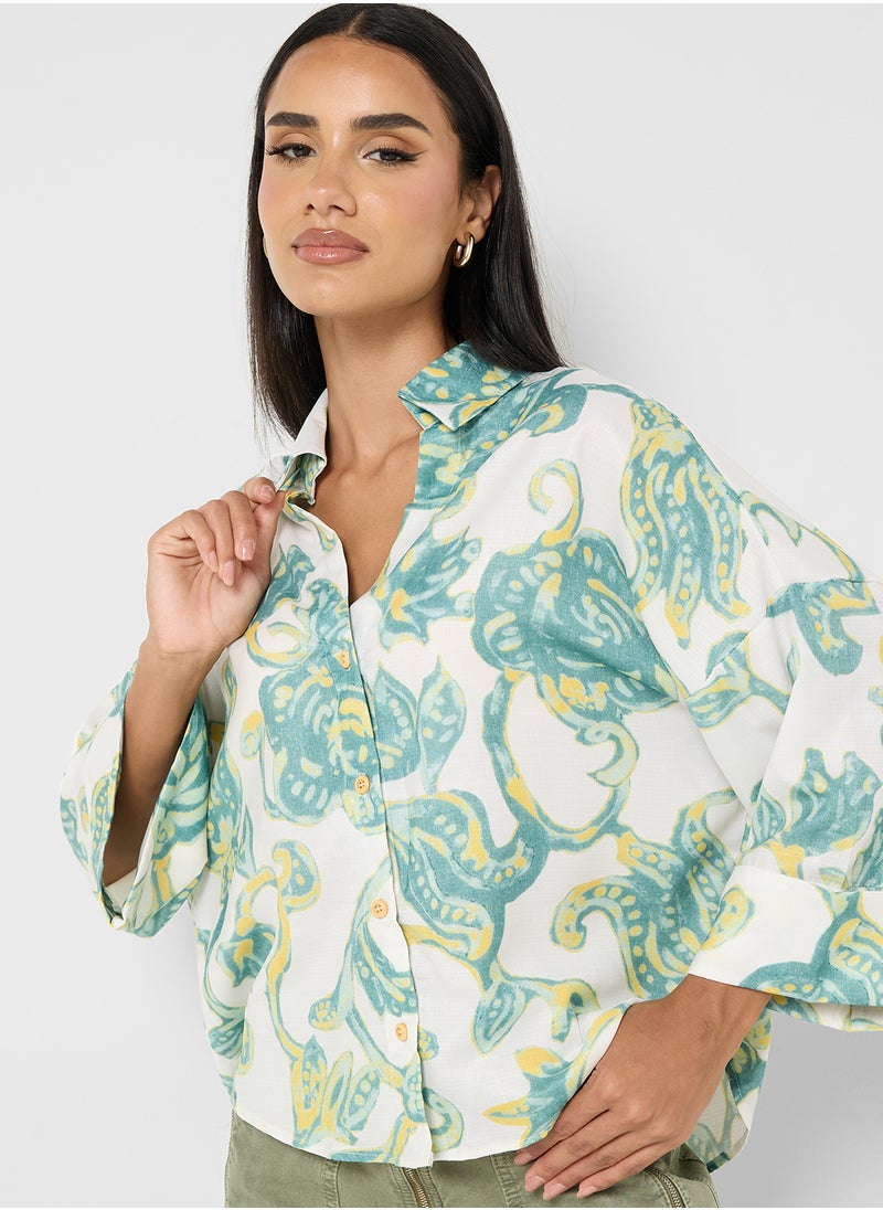 Floral Oversize Button Down Shirt