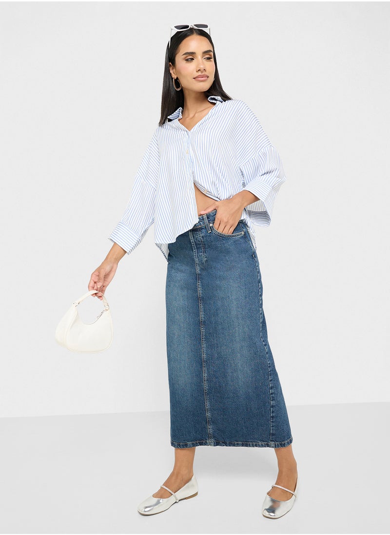 Stripe Oversize Button Down Shirt