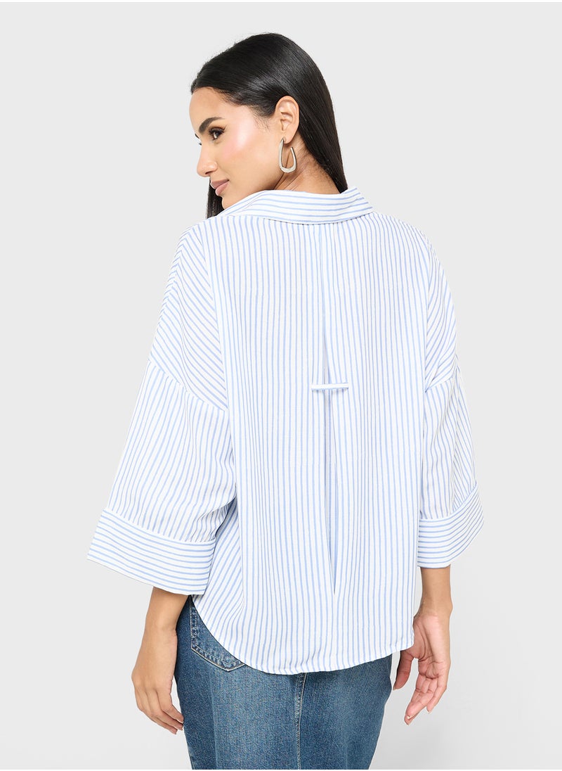 Stripe Oversize Button Down Shirt