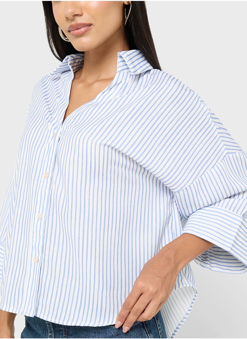 Stripe Oversize Button Down Shirt