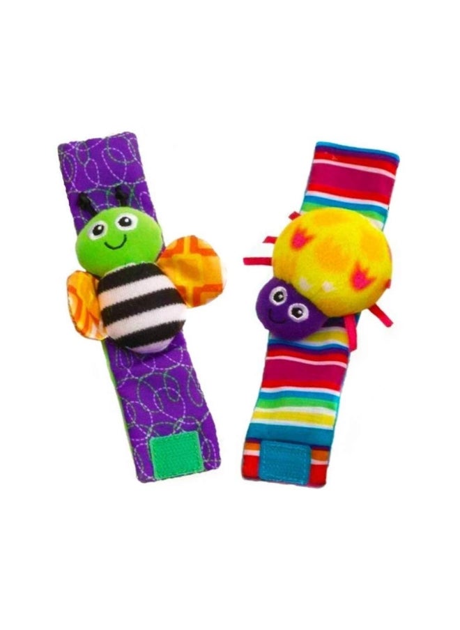 4-Piece Cute Animal Soft Baby Wrist Ring Bell and Foot Socks Set