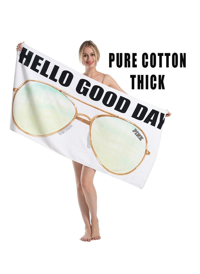 Large size beach towel 145 * 75cm pool swimming soft touch, super absorbent quick drying towel suitable for adult travel, cruise ship vacation accessories, essential items, lounge