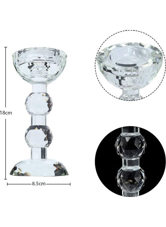 Mini Crystal Candlestick Holder Clear One Size