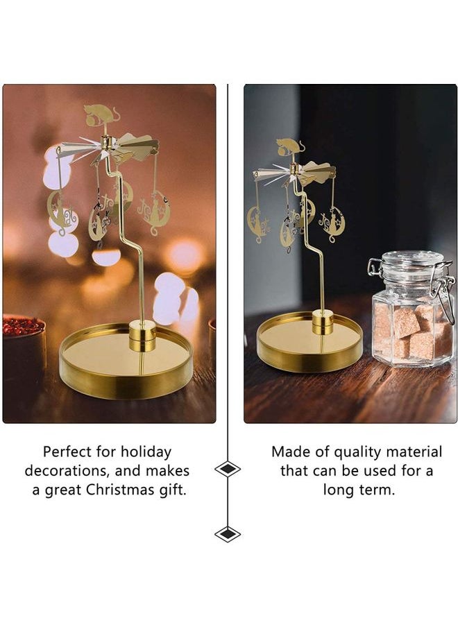 Metal Spinning Candle Holder Gold 21x10.5cm