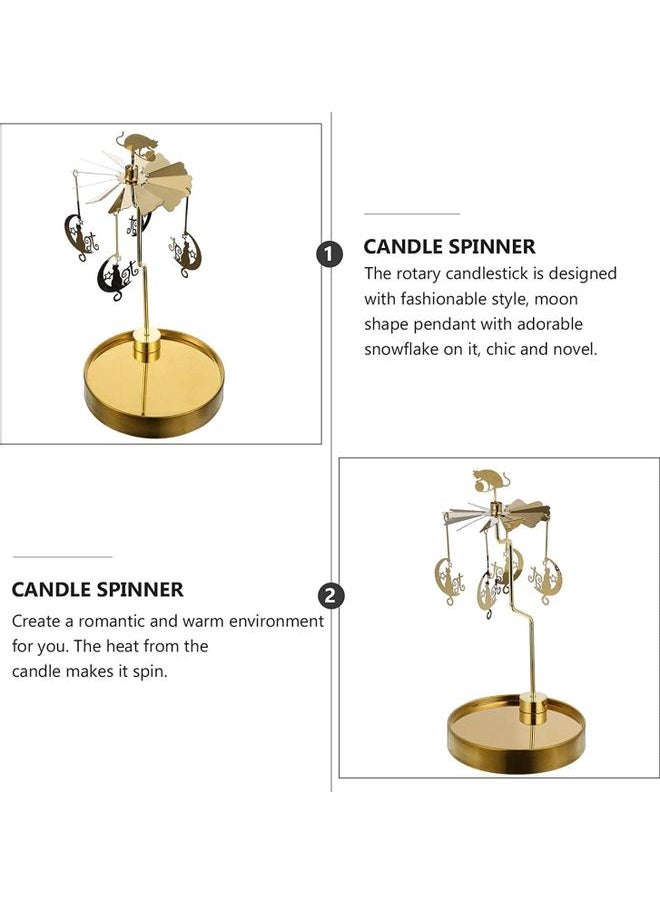 Metal Spinning Candle Holder Gold 21x10.5cm