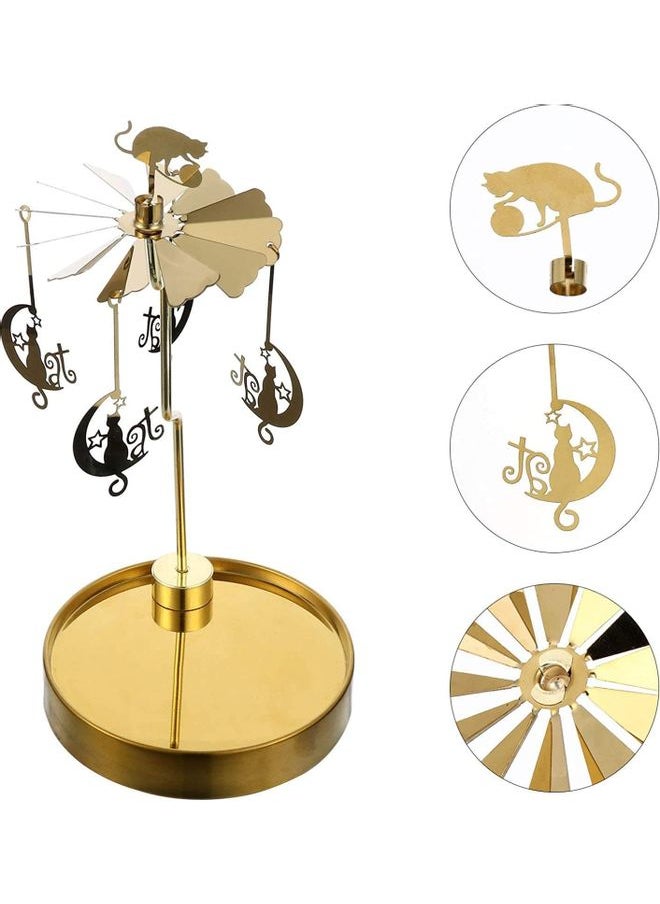 Metal Spinning Candle Holder Gold 21x10.5cm