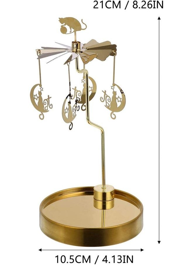 Metal Spinning Candle Holder Gold 21x10.5cm