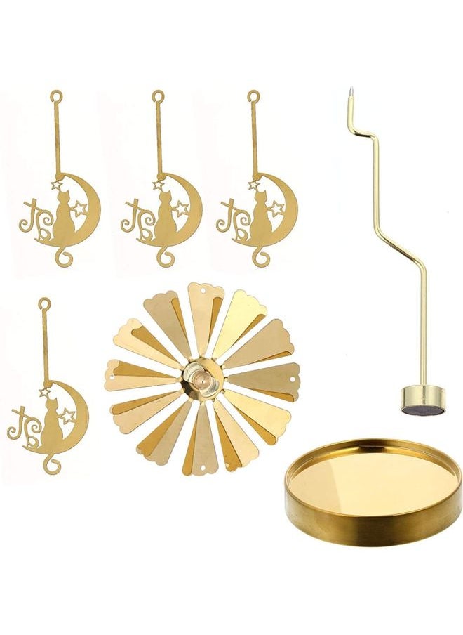 Metal Spinning Candle Holder Gold 21x10.5cm
