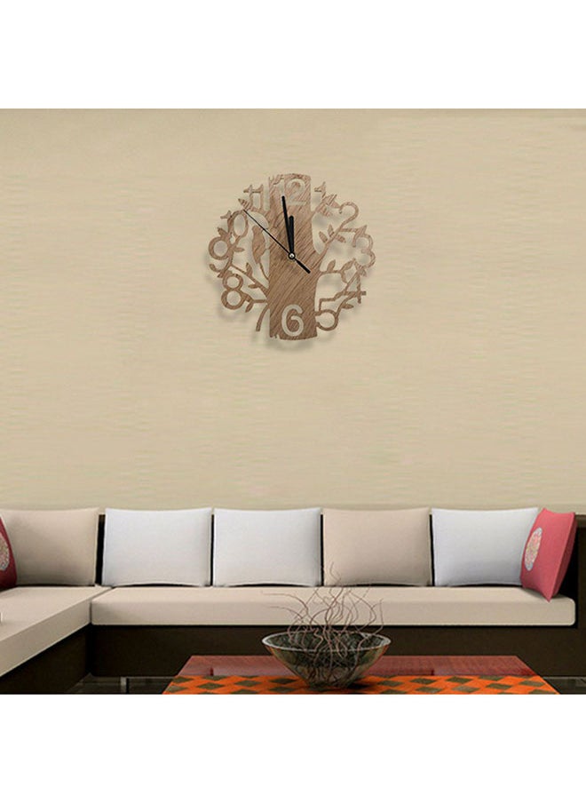 Vintage Design Analog Wall Clock Brown