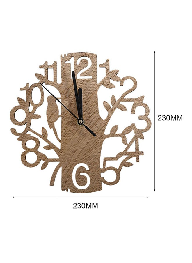 Vintage Design Analog Wall Clock Brown