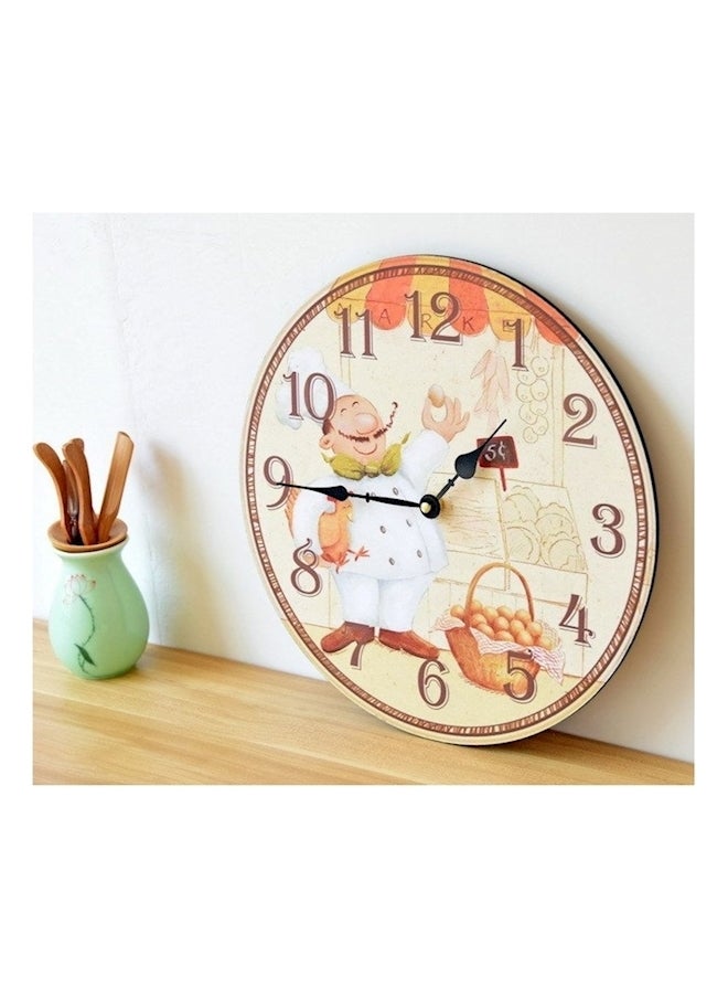 Wood Analog Wall Clock Multicolour