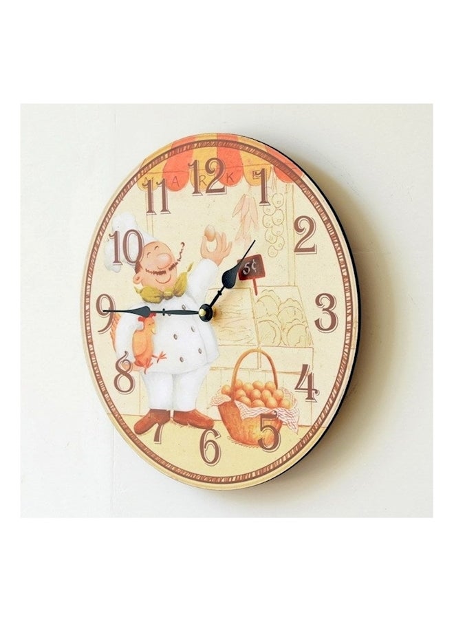 Wood Analog Wall Clock Multicolour