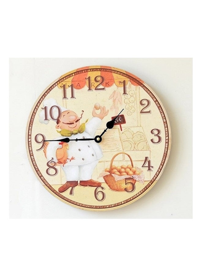 Wood Analog Wall Clock Multicolour