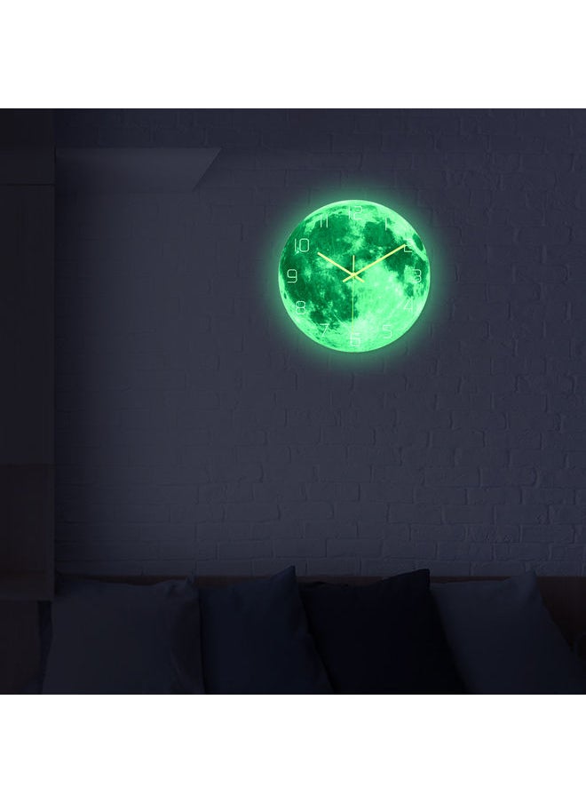 Luminous Moon Wall Clock Grey