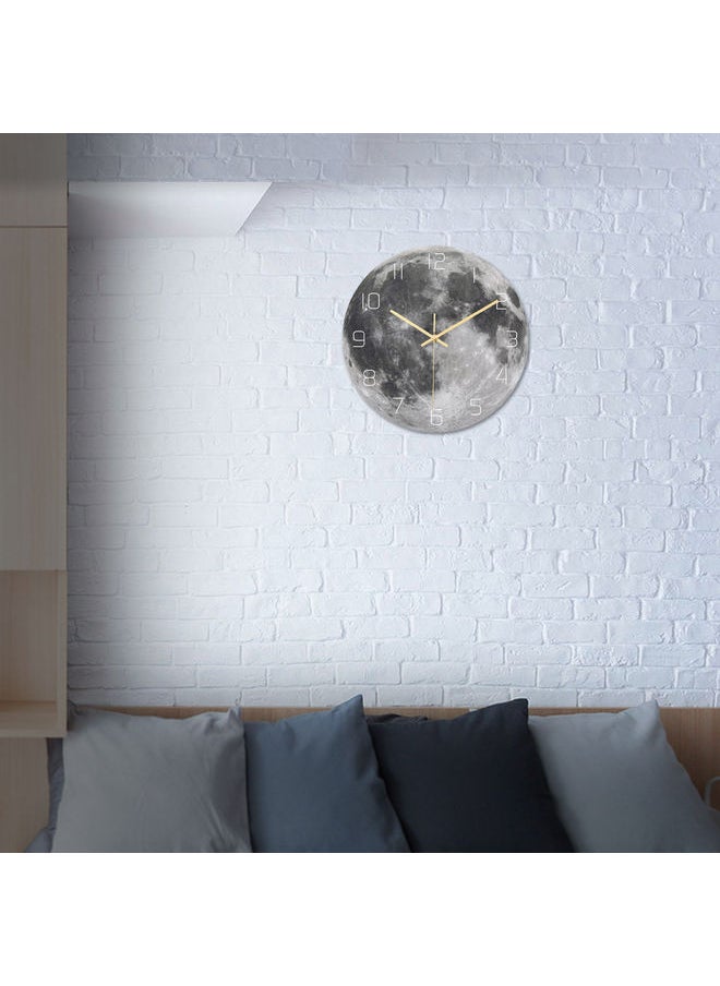Luminous Moon Wall Clock Grey