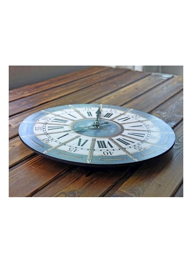 European Roman Retro Wall Clock White/Blue/Black