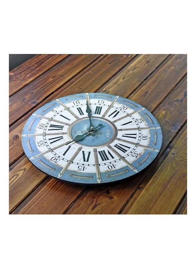 European Roman Retro Wall Clock White/Blue/Black