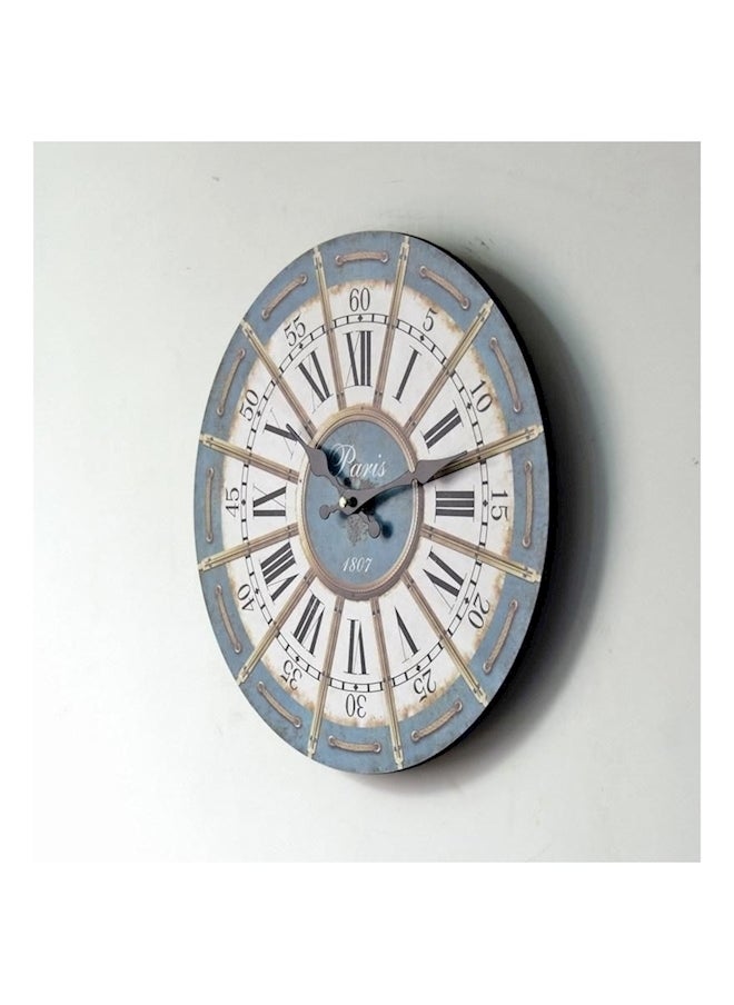 European Roman Retro Wall Clock White/Blue/Black