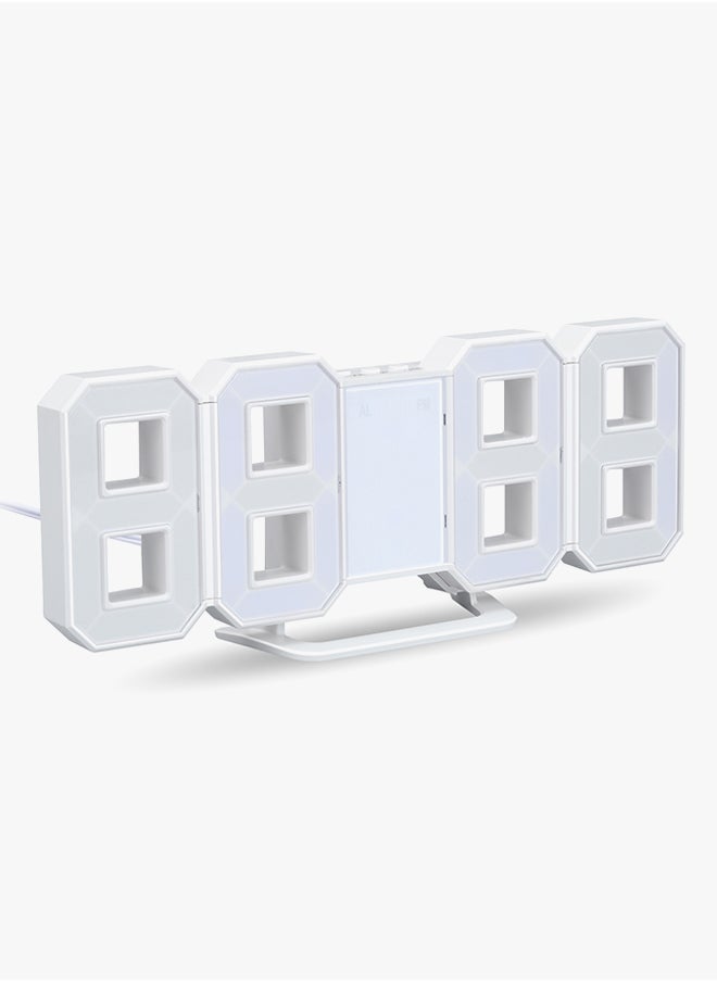 LED Digital Numbers Wall Clock White