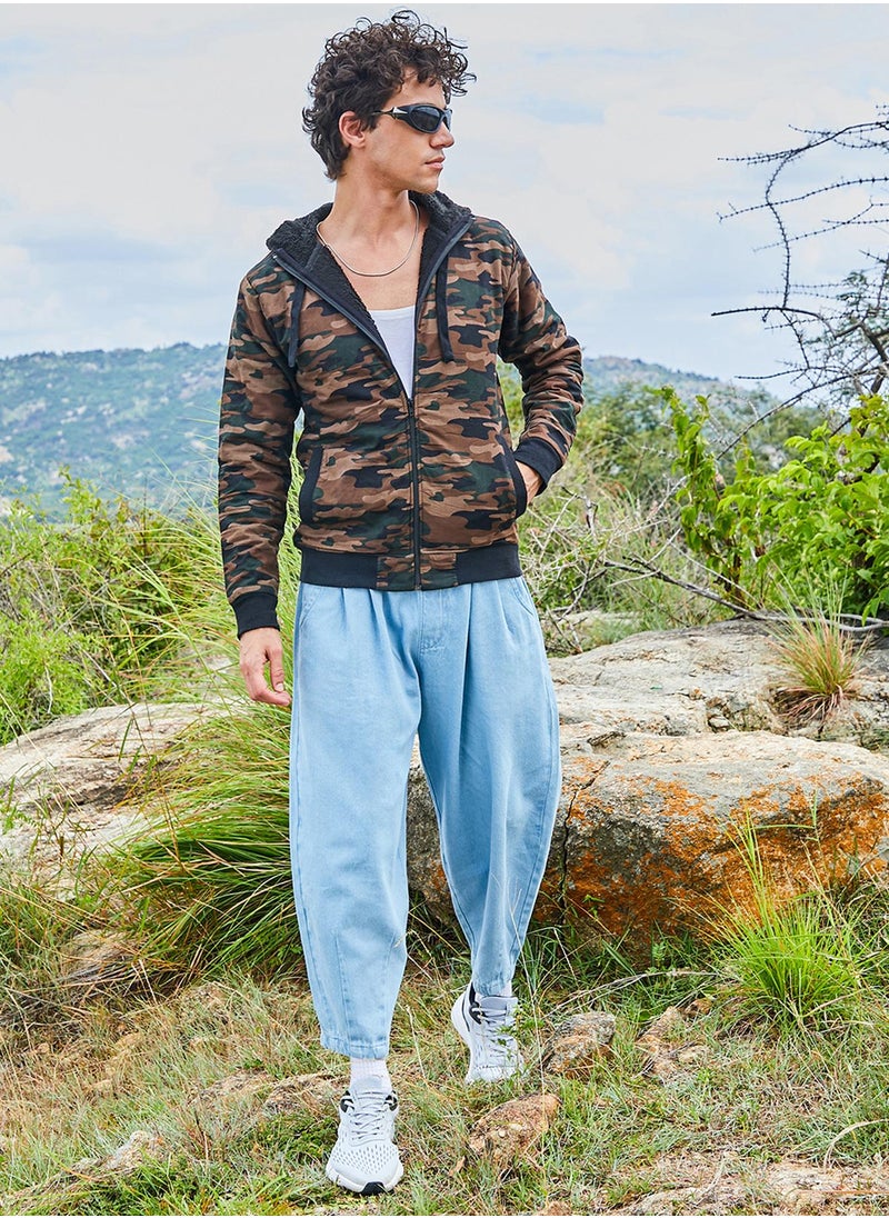 Men's Forest Green Camouflage Hoodie With Insert Pocket