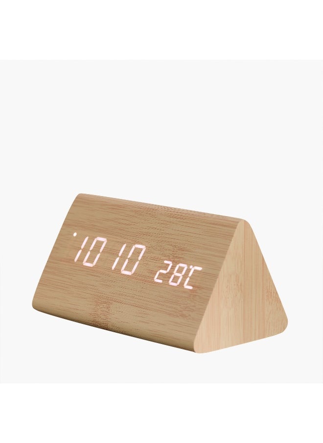 Aikido LED Digital Wood Clock - 15x8.8x7.8 cm