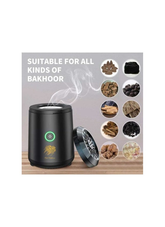 Electric Incense Burner Rechargeable USB Arab Bakhoor Muslim Aroma Diffuser Incense Holder for Car and Home Office