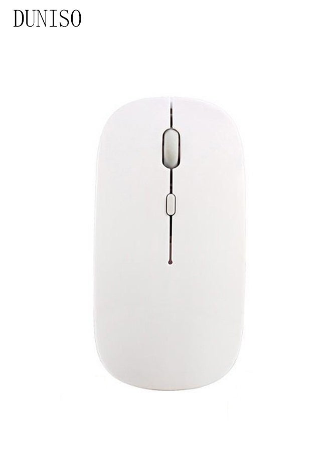 Rechargeable Bluetooth Mouse for MacBook pro/MacBook air/Laptop/iMac/ipad, Wireless Mouse for MacBook pro MacBook Air/iMac/Laptop/Notebook/pc(Bluetooth Mouse/White)