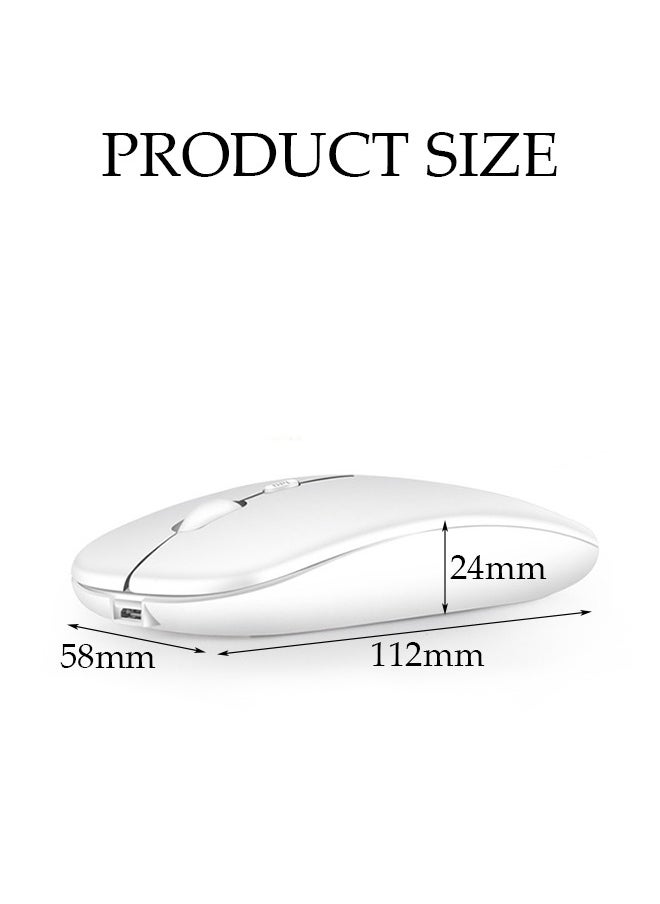 Rechargeable Bluetooth Mouse for MacBook pro/MacBook air/Laptop/iMac/ipad, Wireless Mouse for MacBook pro MacBook Air/iMac/Laptop/Notebook/pc(Bluetooth Mouse/White)