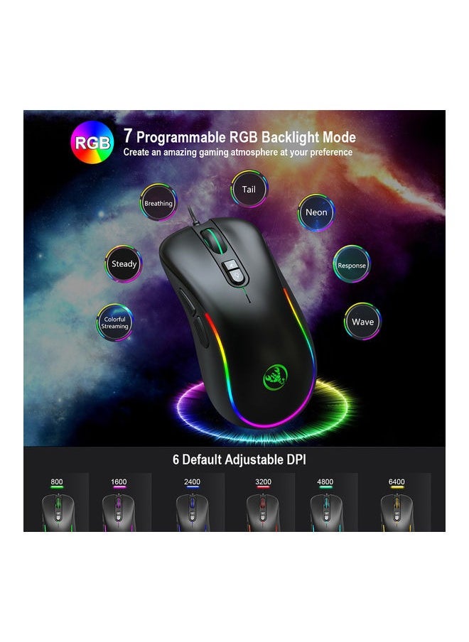 Wired RGB Gaming Mouse 35 Keys Single-Hand Gaming Keyboard Portable Android Keyboard Mouse, Programmable Gaming Mouse+one-handed Game Keyboard