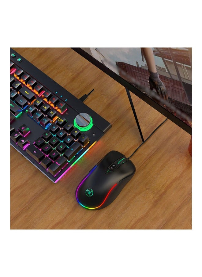 Wired RGB Gaming Mouse 35 Keys Single-Hand Gaming Keyboard Portable Android Keyboard Mouse, Programmable Gaming Mouse+one-handed Game Keyboard