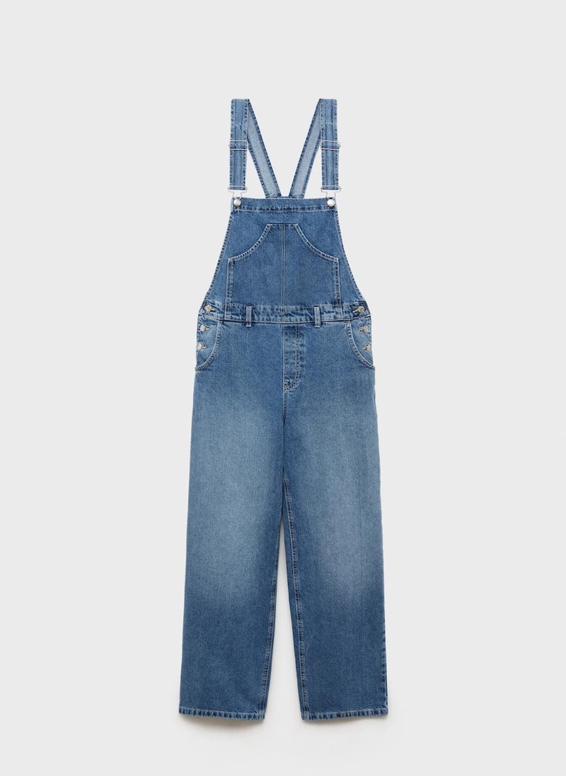 Straight Denim Dungarees