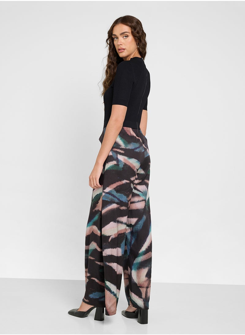 Printed High Waist Jumpsuit