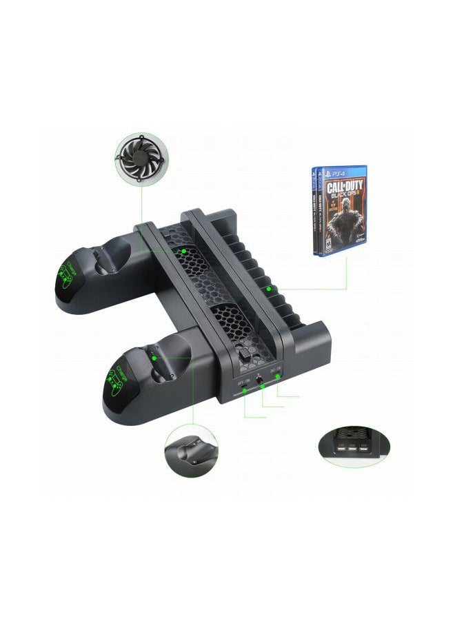 Multifunction Vertical Cooler With Wired Charging Dock For PS4/PS4 Slim/PS4 Pro
