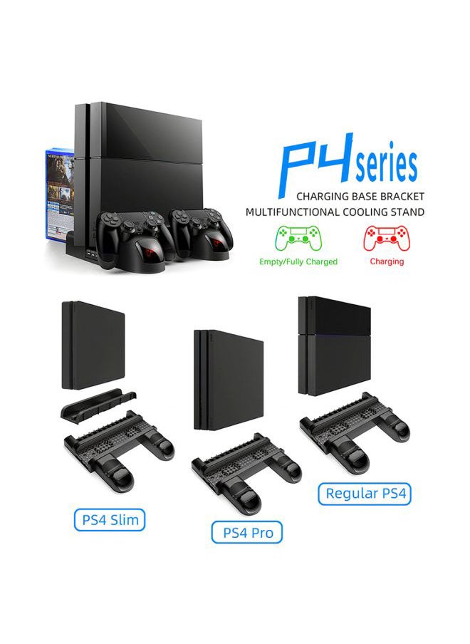 Multifunction Vertical Cooler With Wired Charging Dock For PS4/PS4 Slim/PS4 Pro