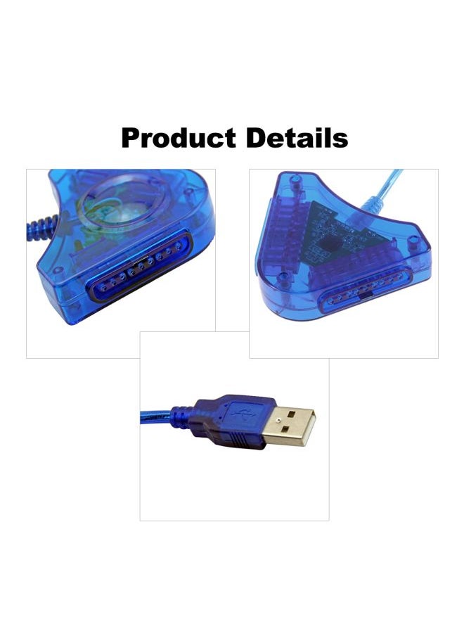 USB Dual Player Wired Converter Adapter For PS2 Game Controller