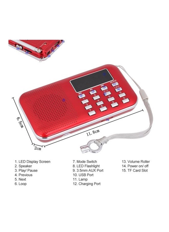 Portable MP3 Audio Player With Display Y-896 Red