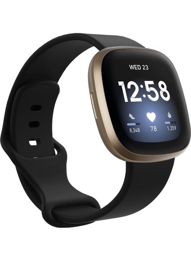 Silicone Replacement Band for Fitbit Versa 3/ Fitbit Versa 4/Fitbit Sense/ Fitbit Sense 2 Watch Black