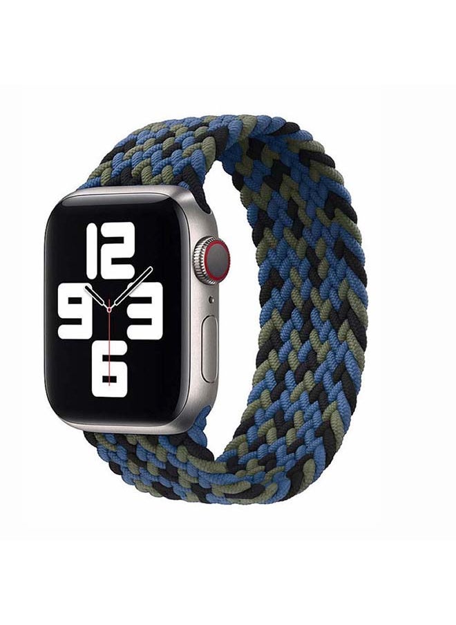 Braided Solo Band For Apple Watch Series 6/SE/5/4/3/2/1 Blue Camouflage