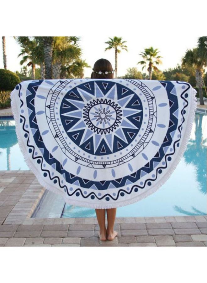 Printed Beach Towel Purple/White 160x160cm
