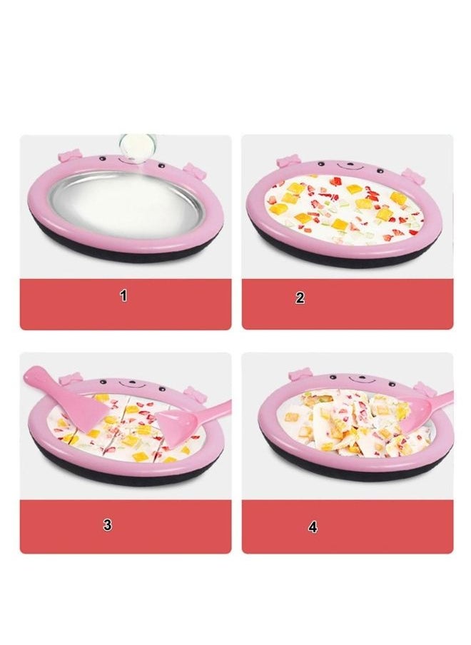 3-Piece Fried Ice Machine Mini Plate Pink