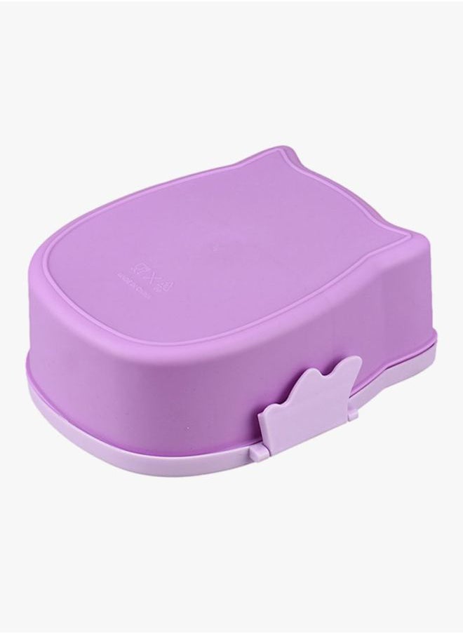 Owl Designed Food Container Lunch Box Purple