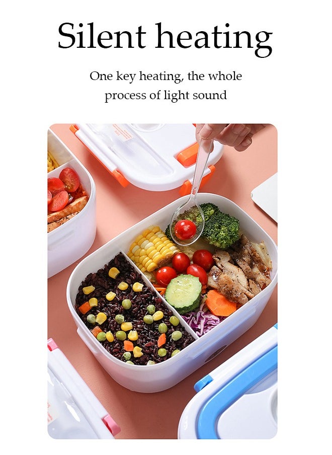 Electric Lunch Box ,Heated Lunch Box ,Electric Heating Lunch Box Food Heater Warming Bento Box for Home u0026 Office Use (23x17x10cm,Blue)