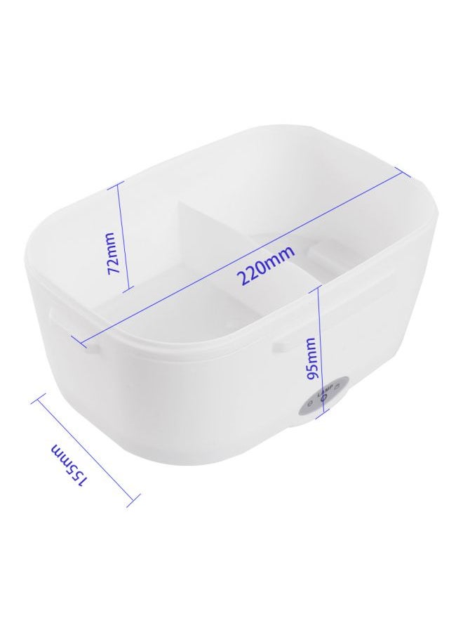 Portable Electric Heating Lunch Box Orange/White 0.6Liters