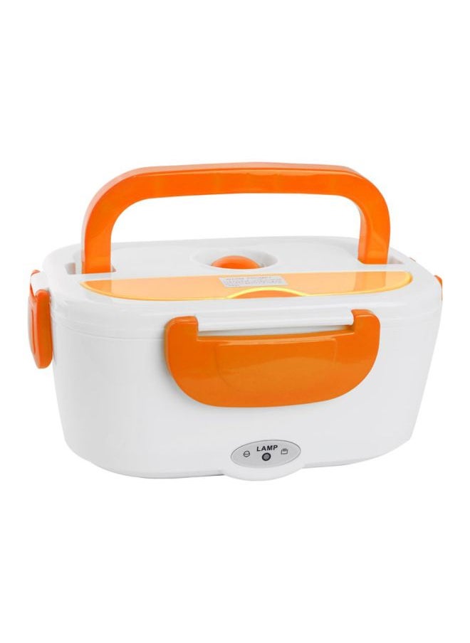 Portable Electric Heating Lunch Box Orange/White 0.6Liters