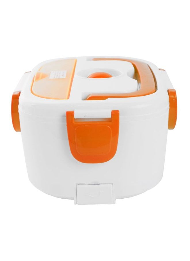 Portable Electric Heating Lunch Box Orange/White 0.6Liters