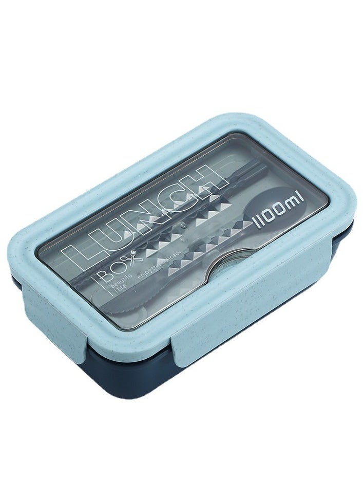 Bento Box Portable Lunch Box Leakproof Salad Lunch Container With Spoon u0026 Chopsticks Leak Proof Lunch Containers Microwave Freezer Dishwasher Available, Rectangle, Light Blue