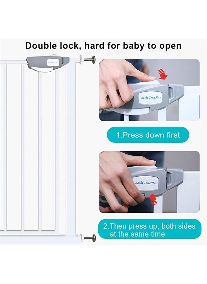 Auto Close Safety Baby Gate，Stair Guardrail Child Safety Gate Fence Baby Gate Fence Guardrail Baby Gate Fence Pet Kitchen Railing