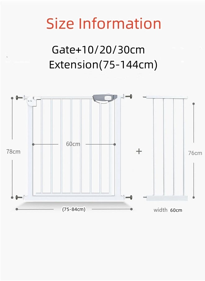 Auto Close Safety Baby Gate，Stair Guardrail Child Safety Gate Fence Baby Gate Fence Guardrail Baby Gate Fence Pet Kitchen Railing